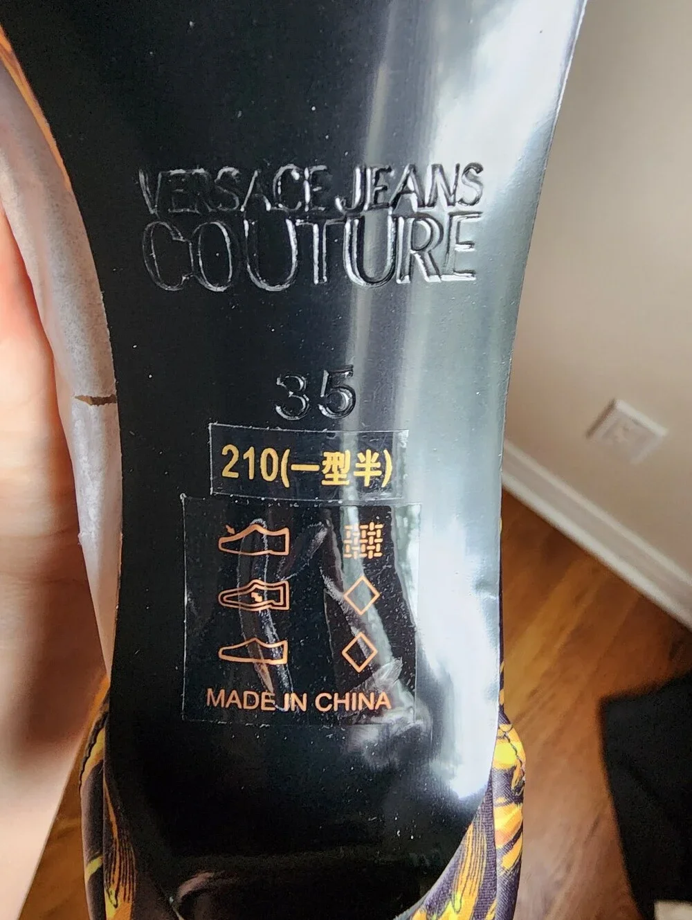 AUTHENTIC Versace Jeans Couture Baroque Heels | Size 6 | Brand New | Dust Bag - Picture 11 of 16